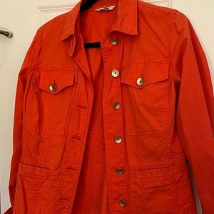 Cabi jacket size 6- Orange. Ruffled back.